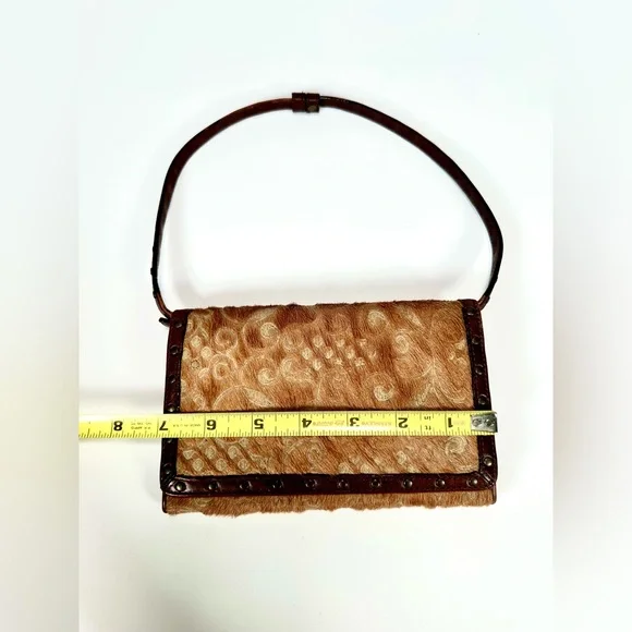 Isabella Fiore Brown Fur Floral Patterned Women's Bag - Picture 8 of 8